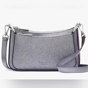 Kate Spade Duet Metallic Glitter Crossbody Duo Bag, Candied Flower Silver $349